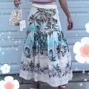surfer chic maxi skirt + seashell belt